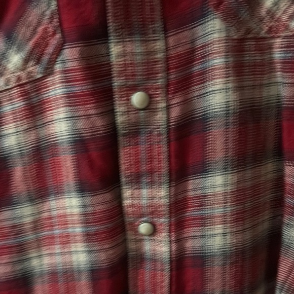 Ariat Red Plaid Casual Button Down Shirt - Picture 4 of 5